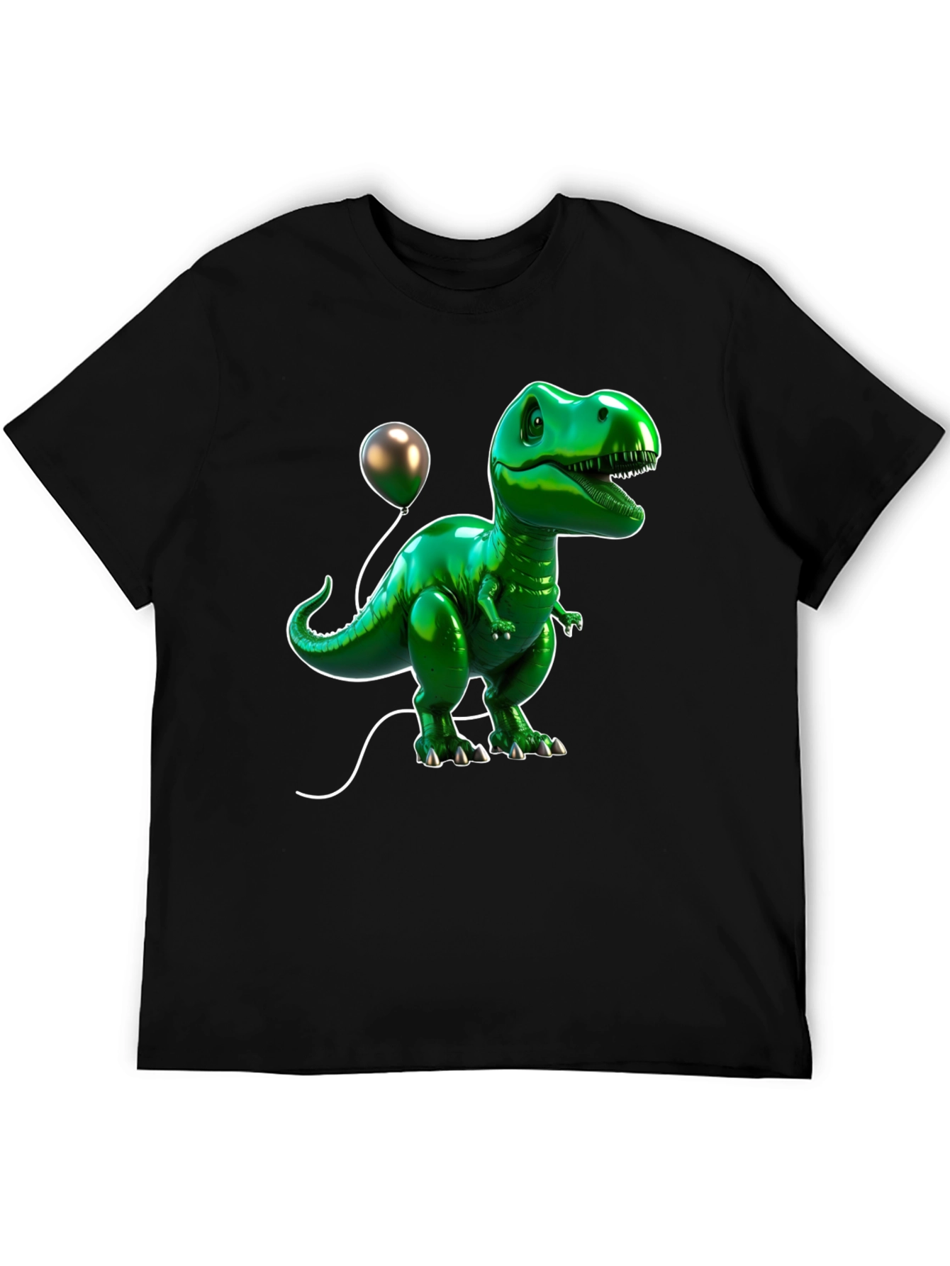 Dino Balloon Graphic Tee - Cool Cartoon Dinosaur T-Shirt