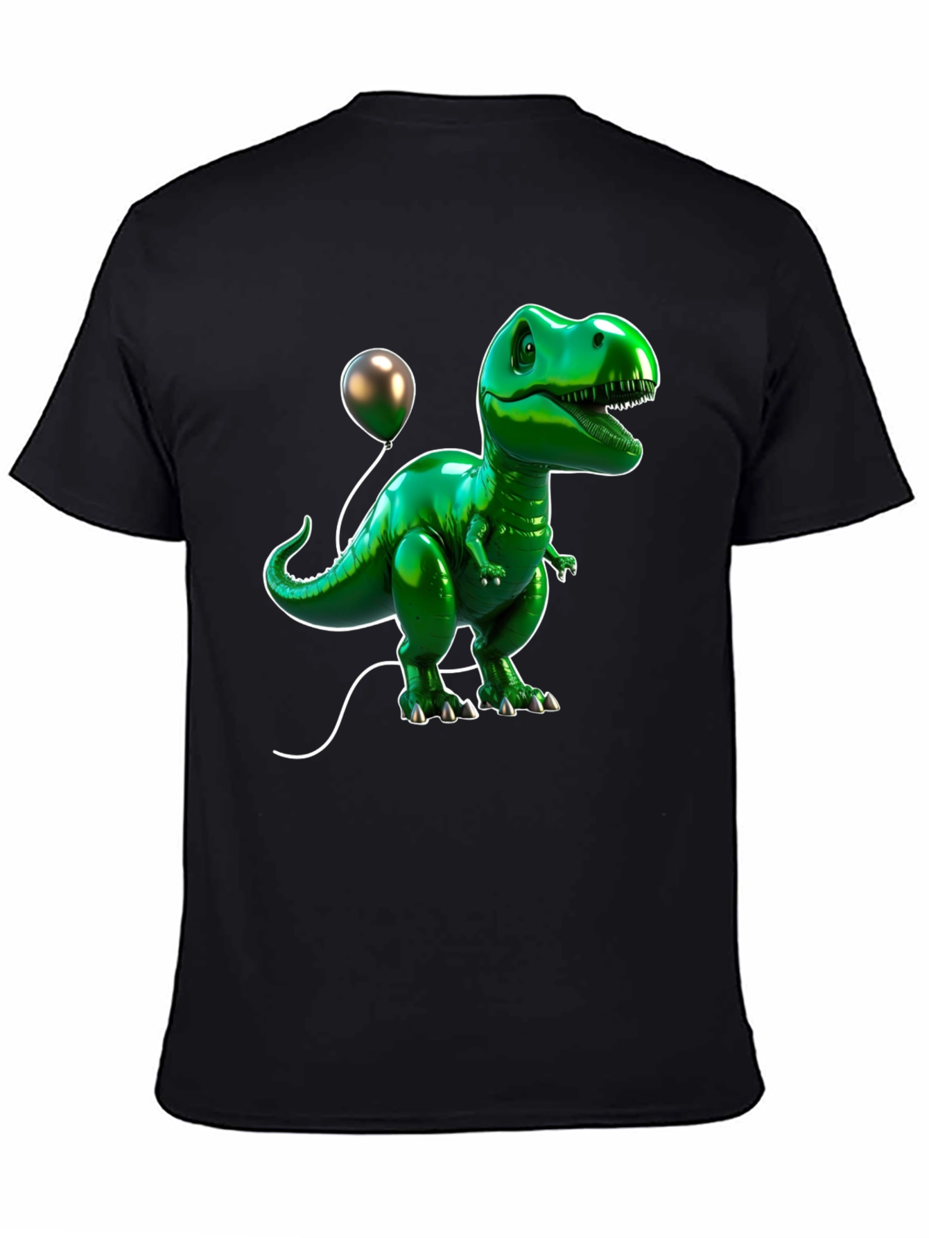 Dino Balloon Graphic Tee - Cool Cartoon Dinosaur T-Shirt