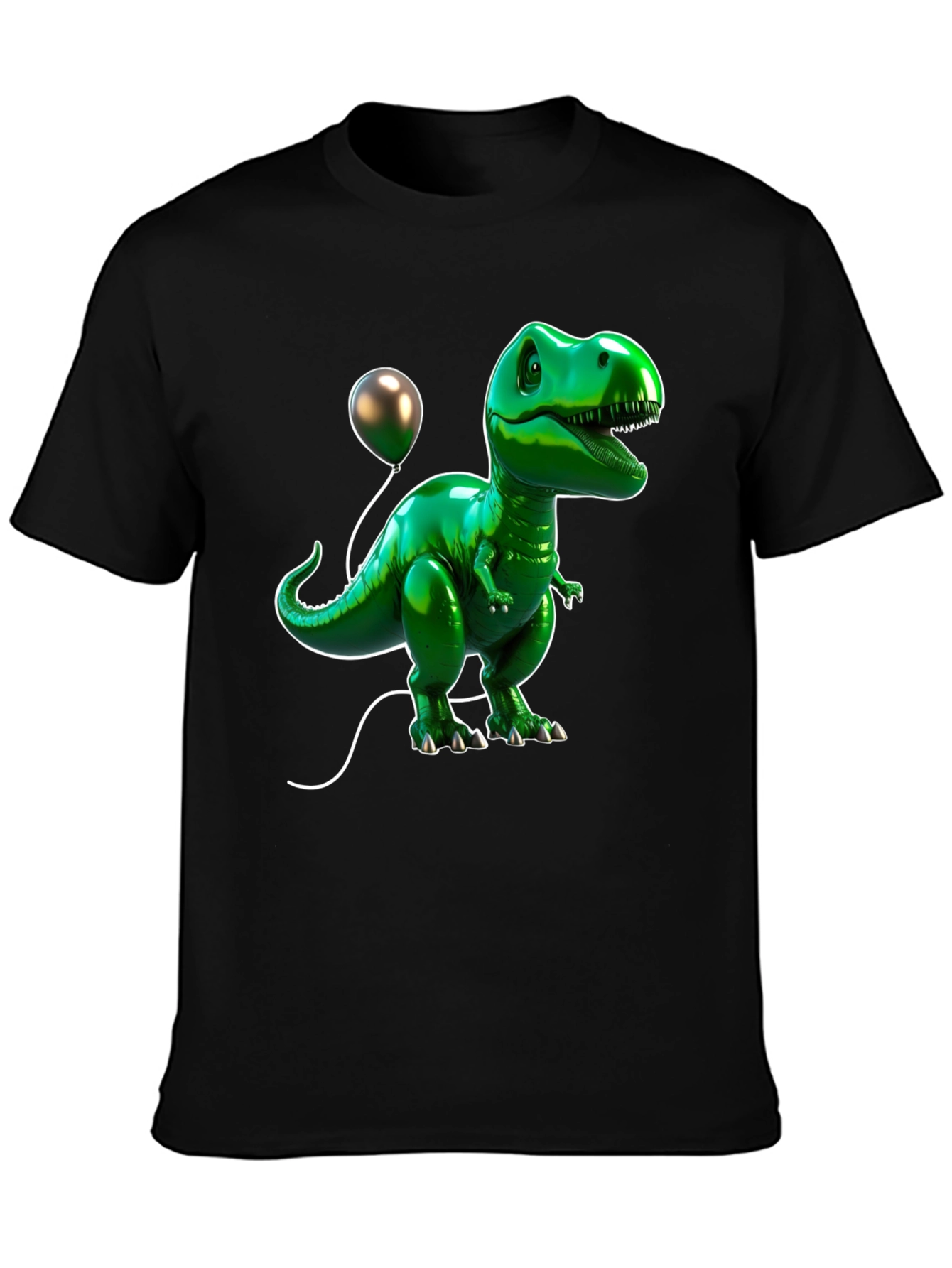 Dino Balloon Graphic Tee - Cool Cartoon Dinosaur T-Shirt