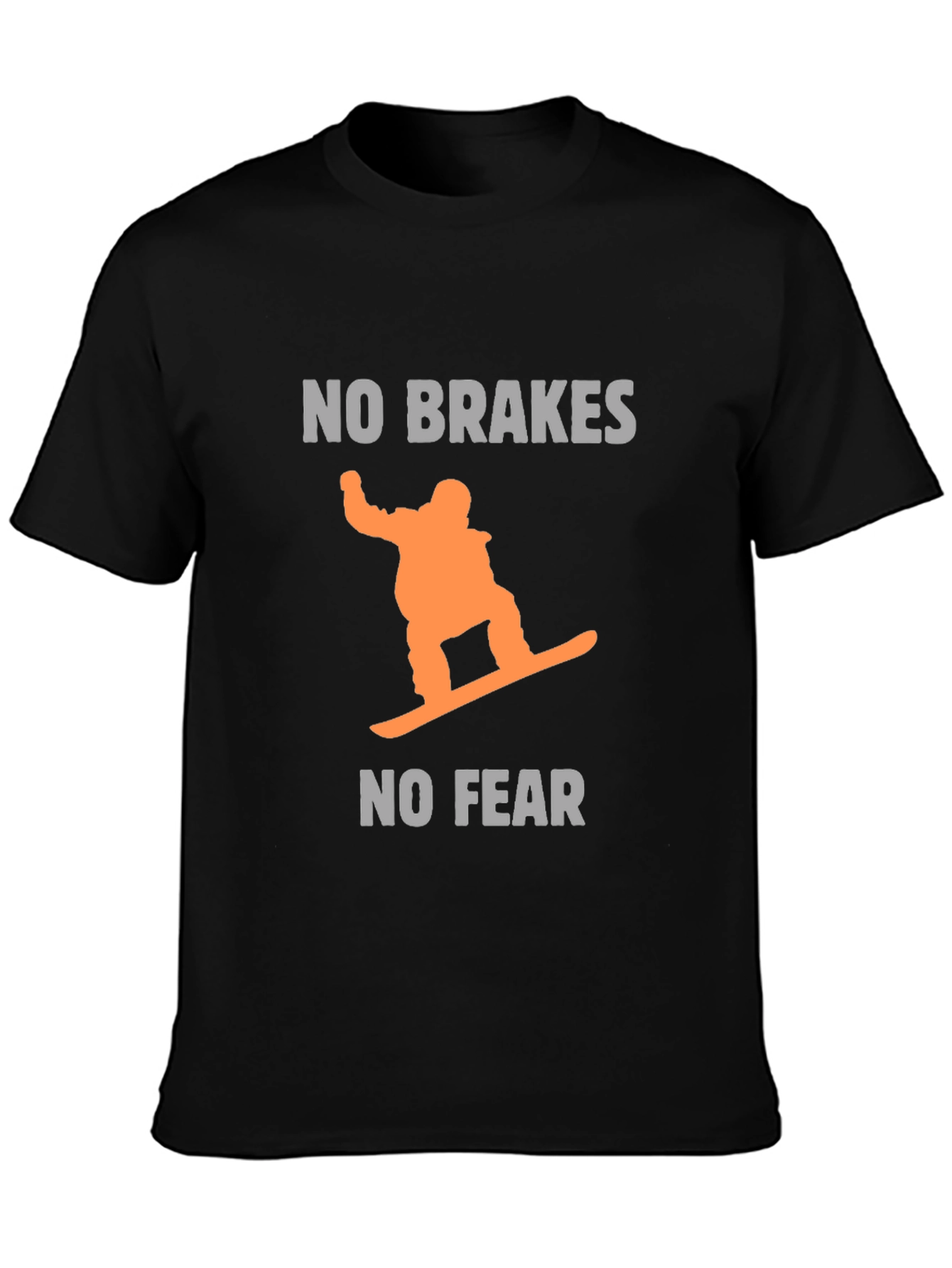 No Brakes No Fear Snowboarder Graphic Tee