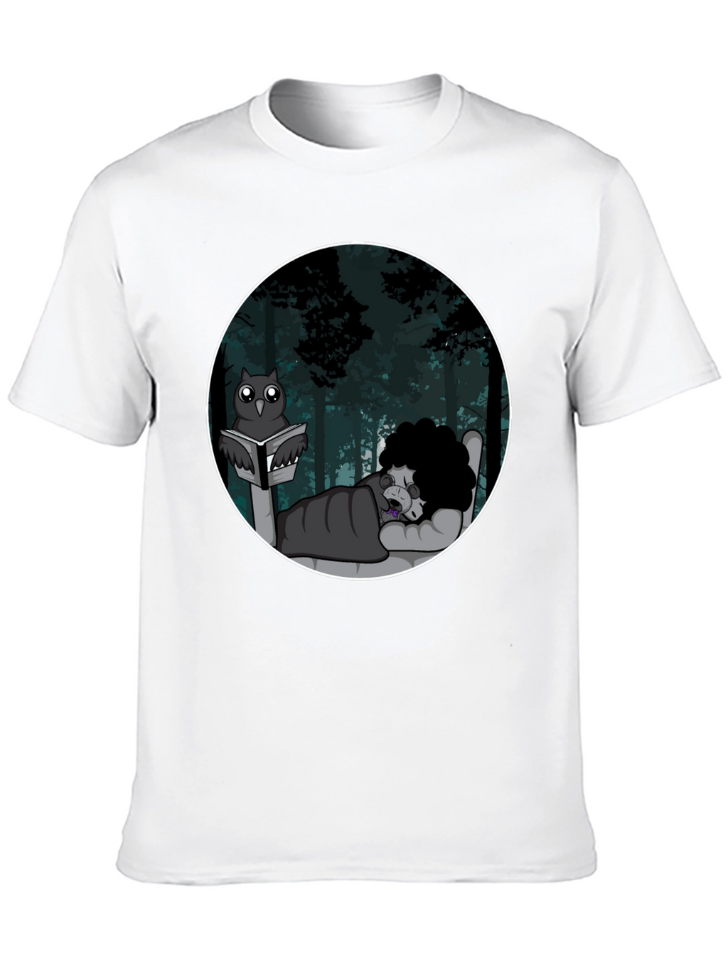 Owl Reading To Sleeping Monster Graphic T-Shirt