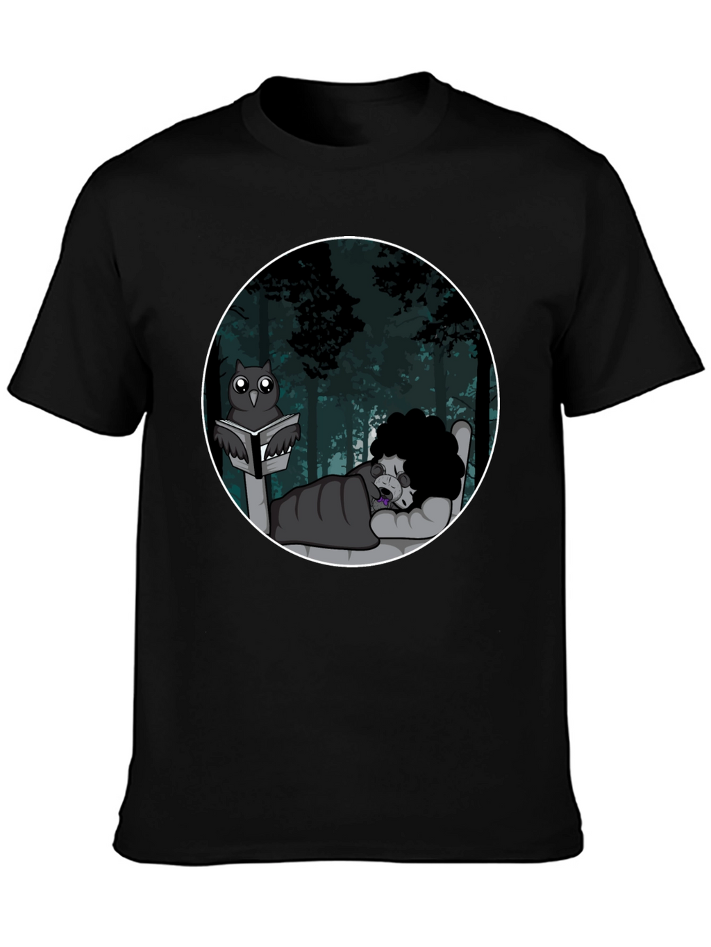 Owl Reading To Sleeping Monster Graphic T-Shirt