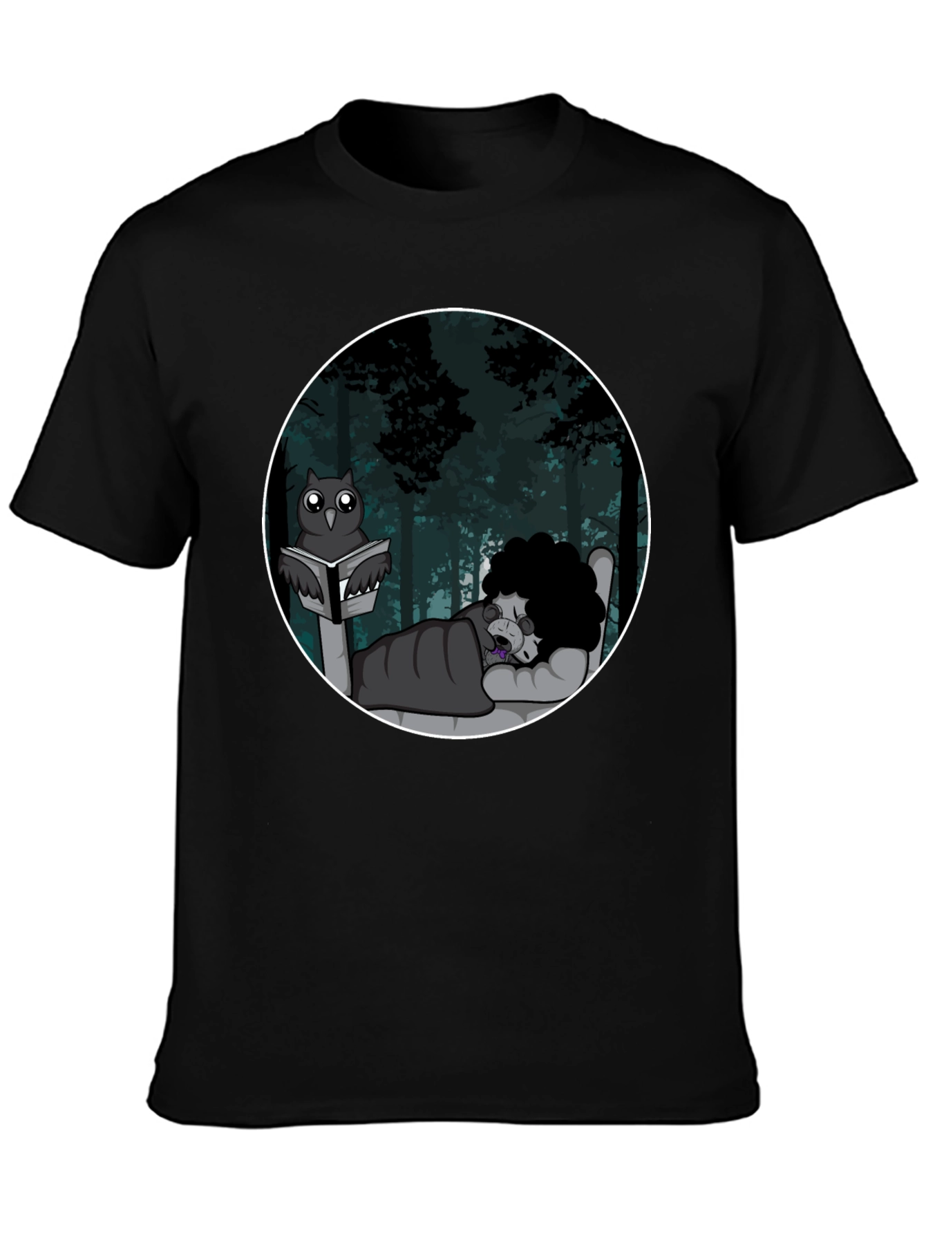 Owl Reading To Sleeping Monster Graphic T-Shirt