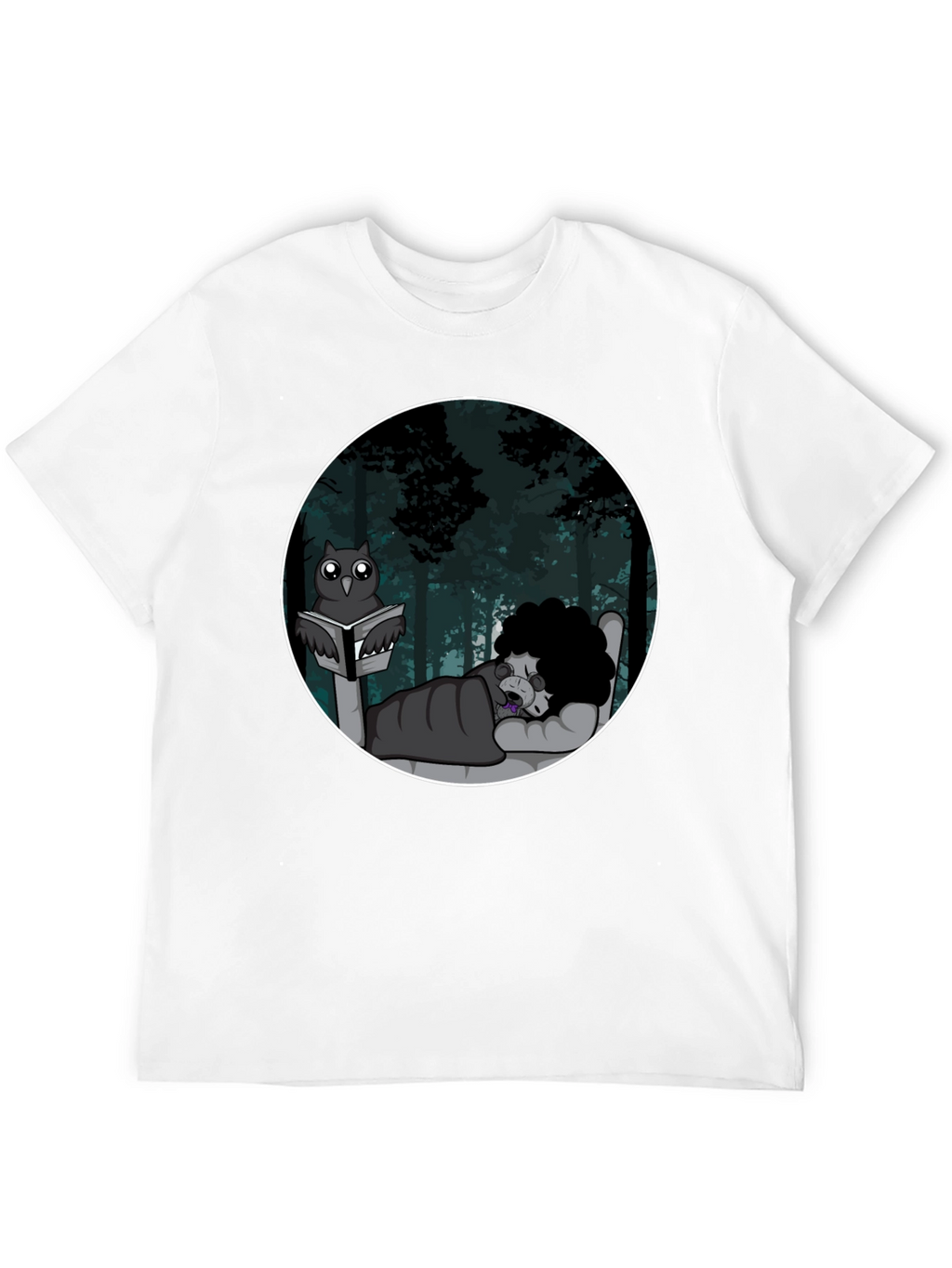 Owl Reading To Sleeping Monster Graphic T-Shirt