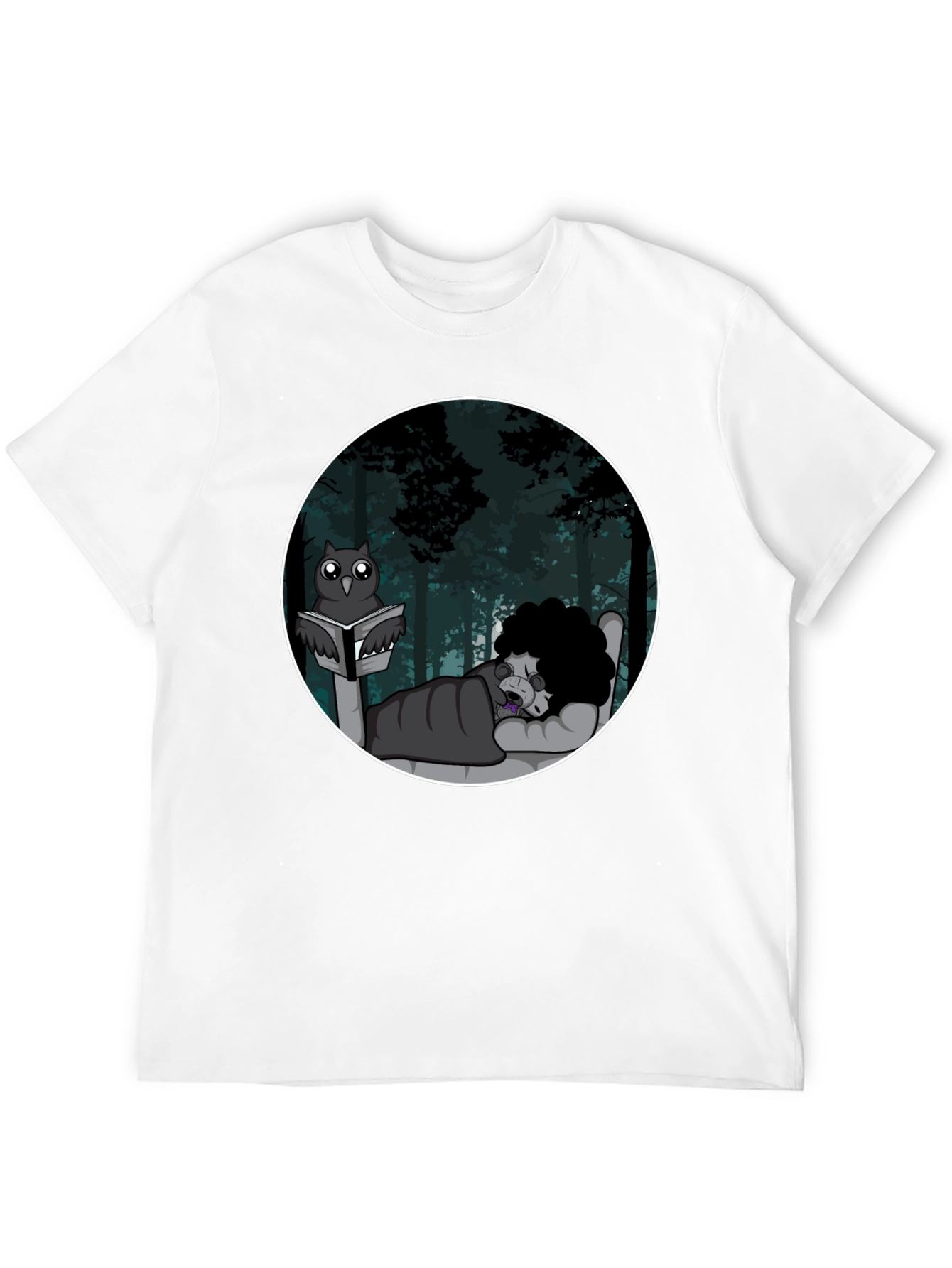 Owl Reading To Sleeping Monster Graphic T-Shirt
