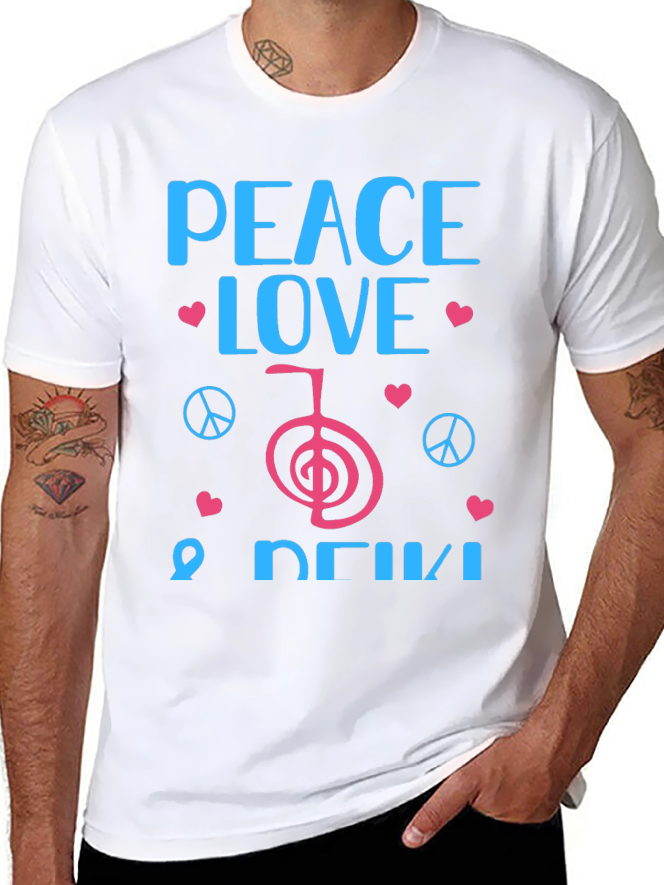 Peace Love Reiki Black Graphic Tee