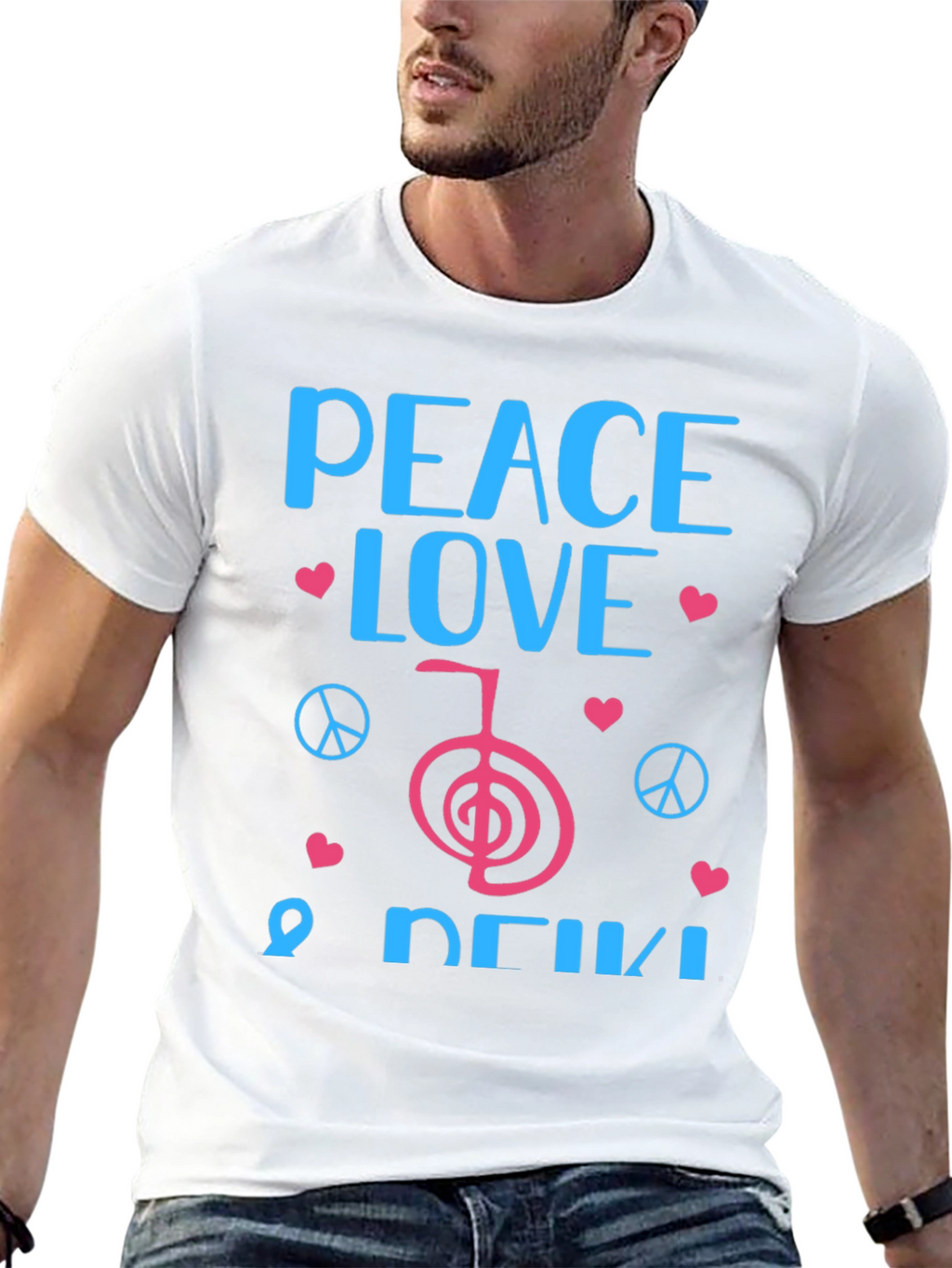 Peace Love Reiki Black Graphic Tee