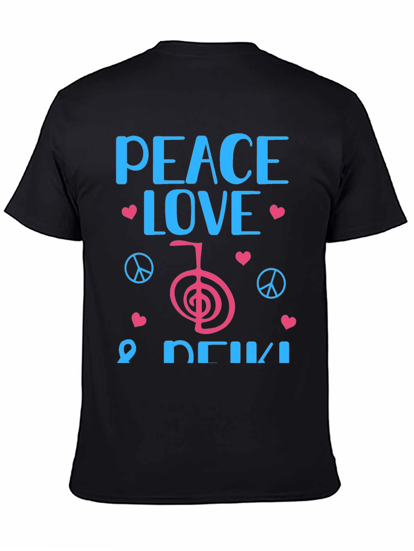 Peace Love Reiki Black Graphic Tee