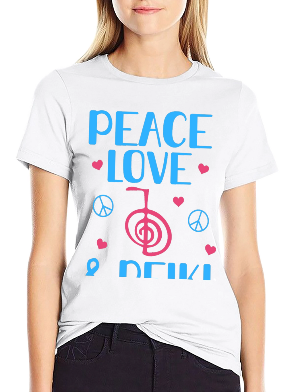 Peace Love Reiki Black Graphic Tee