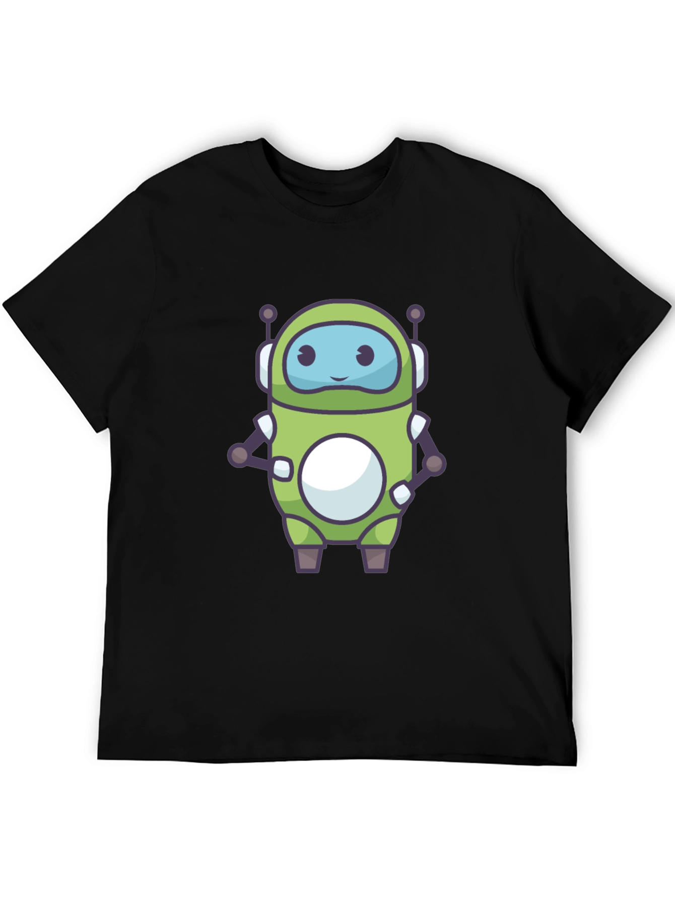Green Robot Graphic Tee - Fun Tech Style