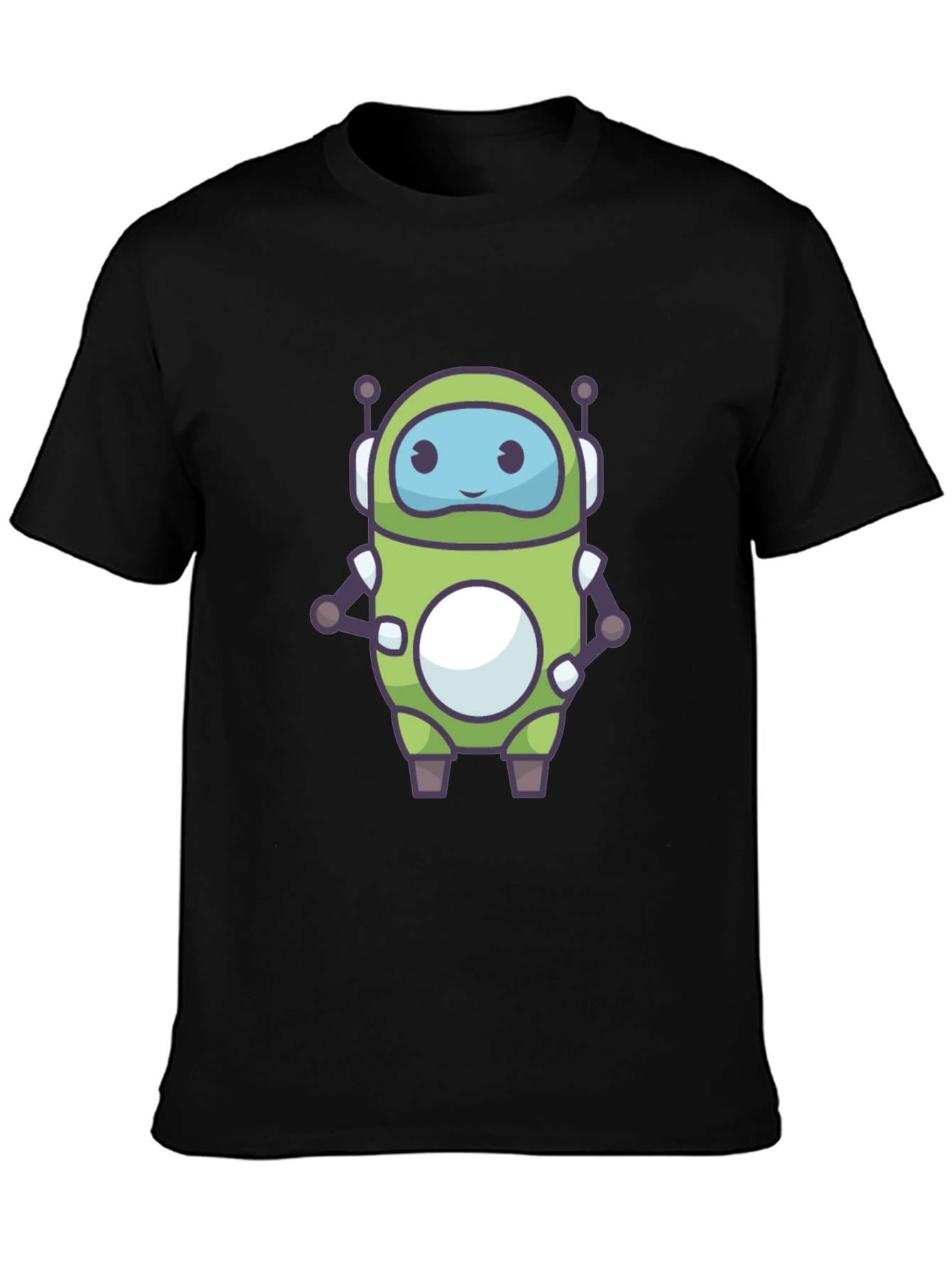 Green Robot Graphic Tee - Fun Tech Style