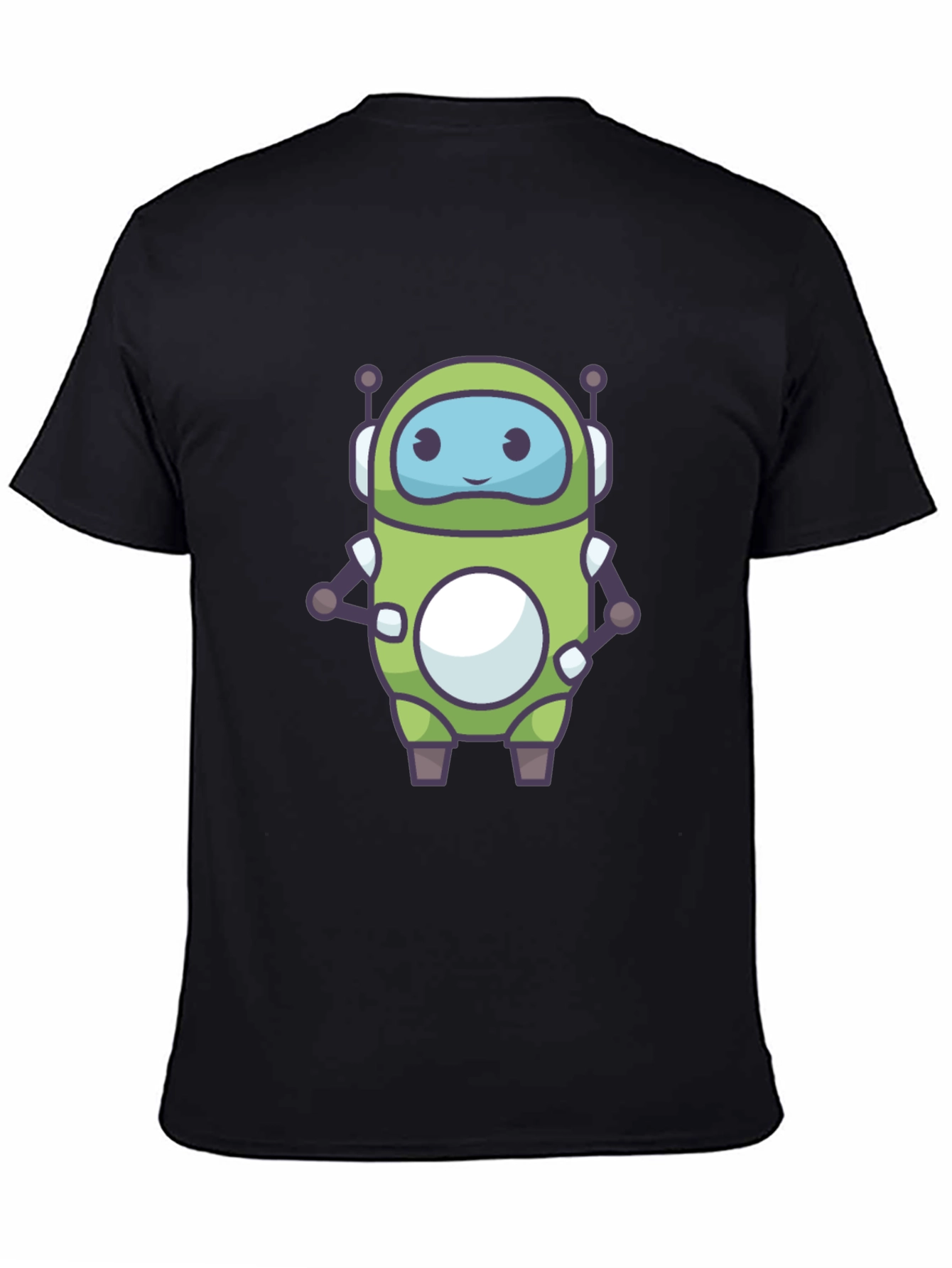 Green Robot Graphic Tee - Fun Tech Style
