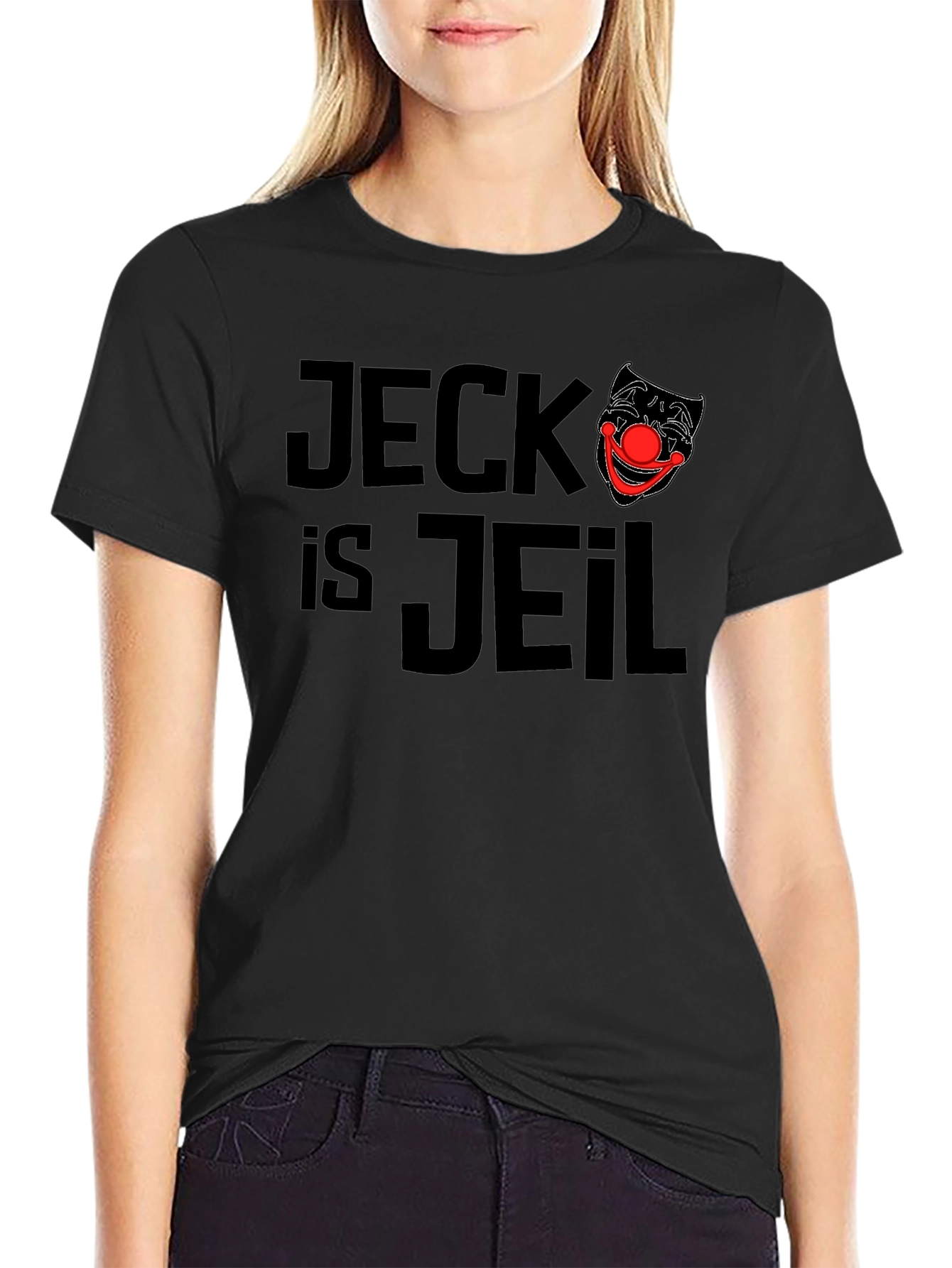 Jeck is Jeil Clown Graphic T-Shirt - Black