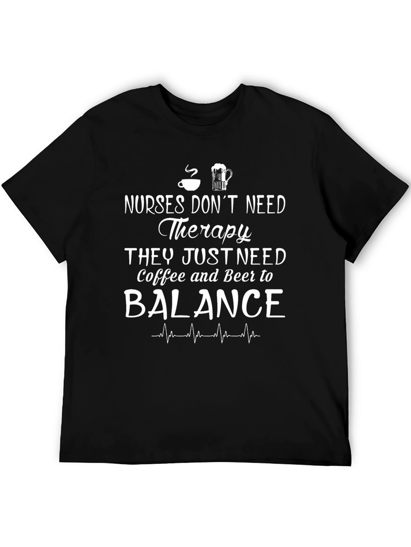 Nurses Coffee & Beer Balance Graphic T-Shirt