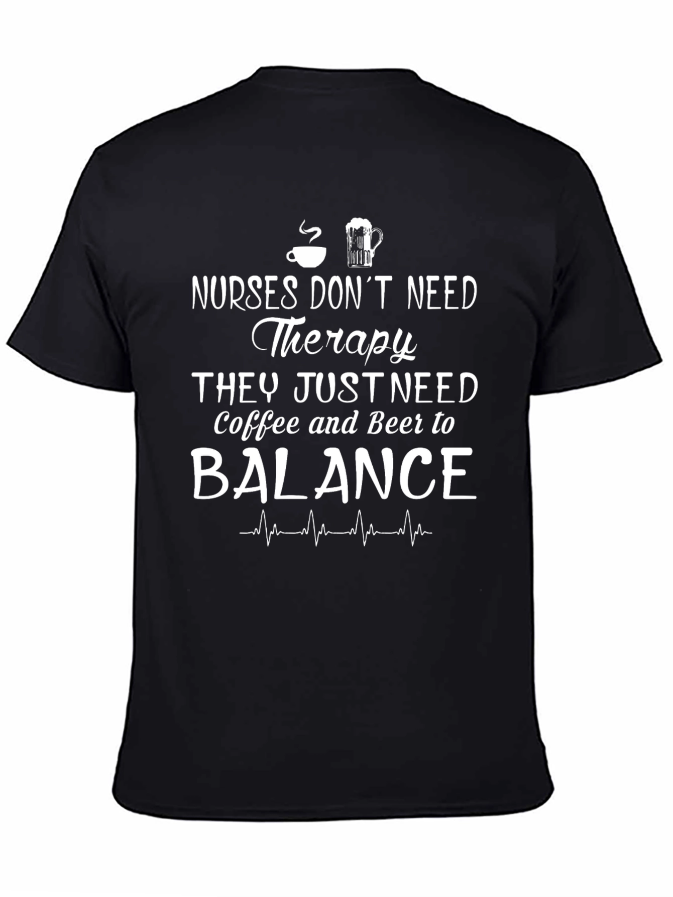 Nurses Coffee & Beer Balance Graphic T-Shirt