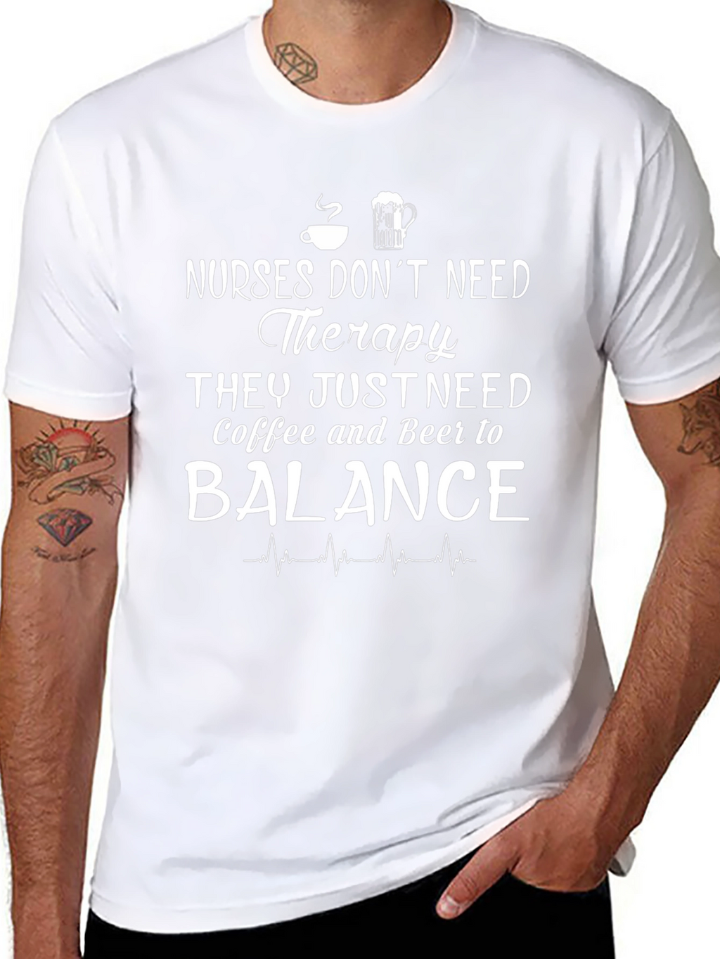 Nurses Coffee & Beer Balance Graphic T-Shirt