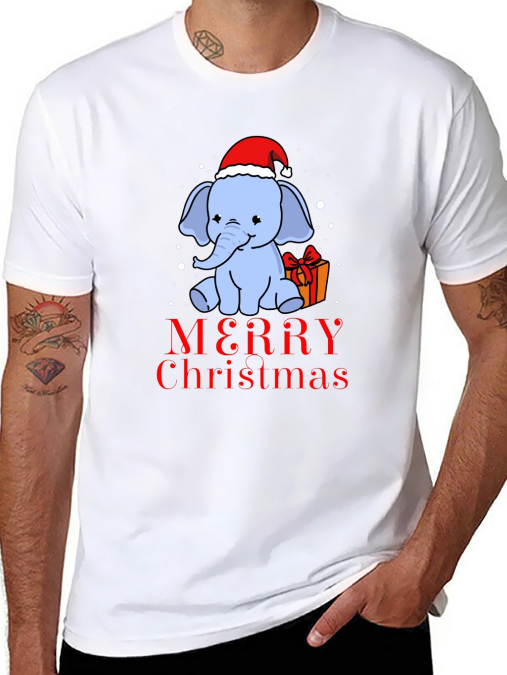 Christmas Elephant T-Shirt - Holiday Gift