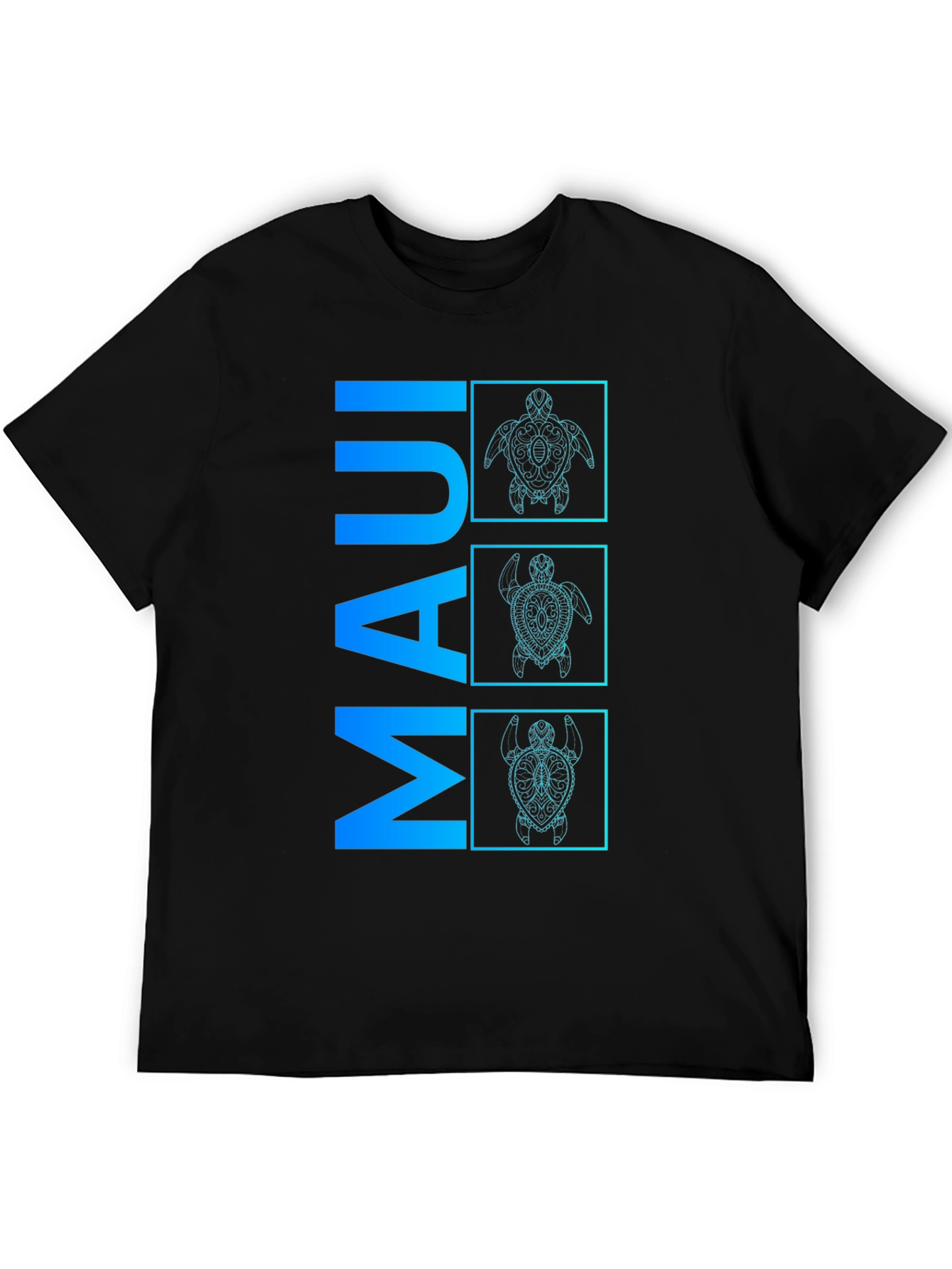 Maui Turtle Graphic Tee - Mens Black T-Shirt