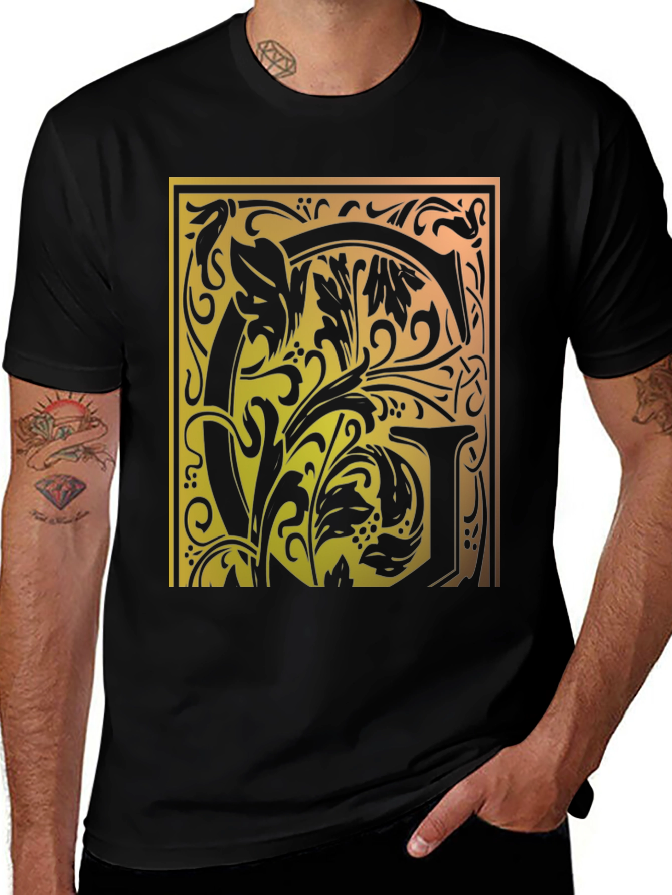 Ornate Letter G Graphic Tee