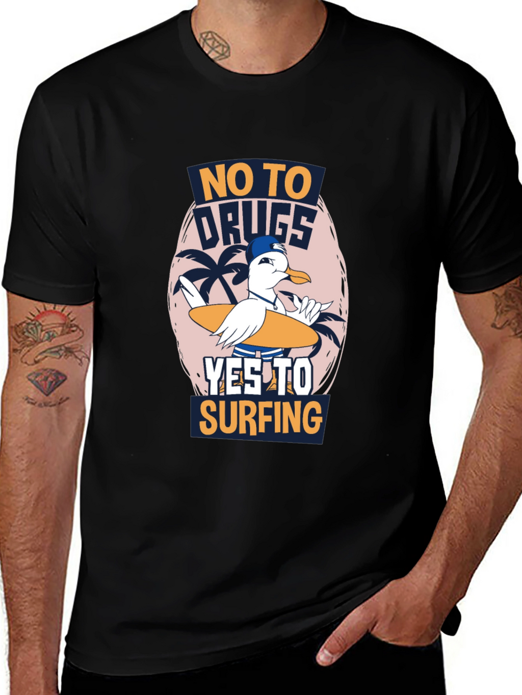 No Drugs Yes Surfing T-Shirt