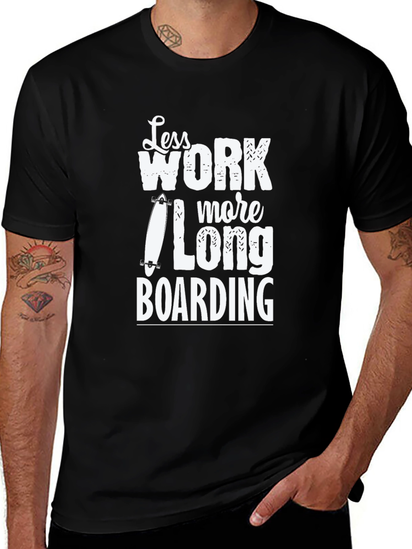 Less Work More Longboarding Graphic Tee