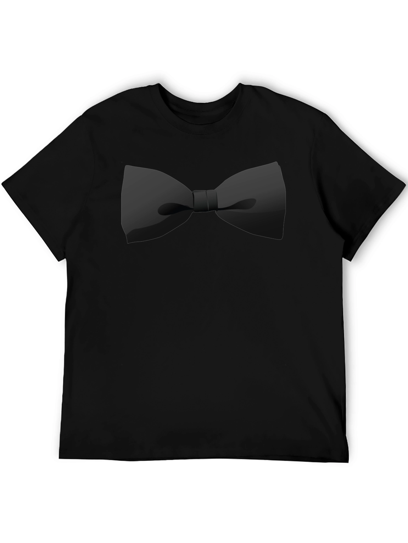 Black Bow Tie Graphic Tee - Stylish Casual Wear