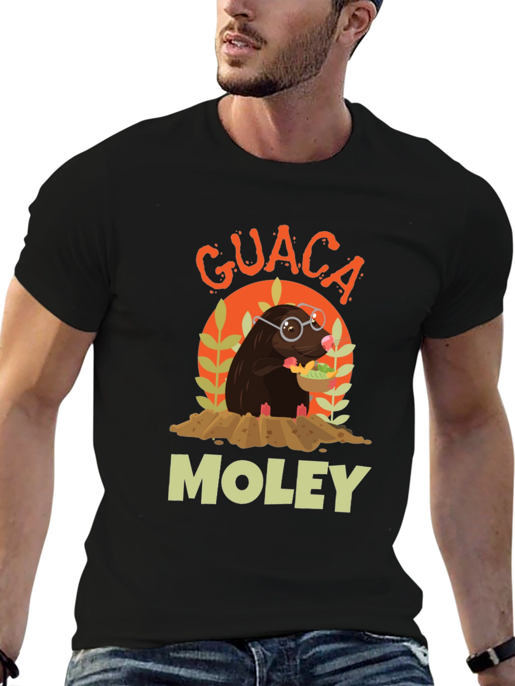 Guaca Moley T-Shirt Funny Mole Graphic Tee