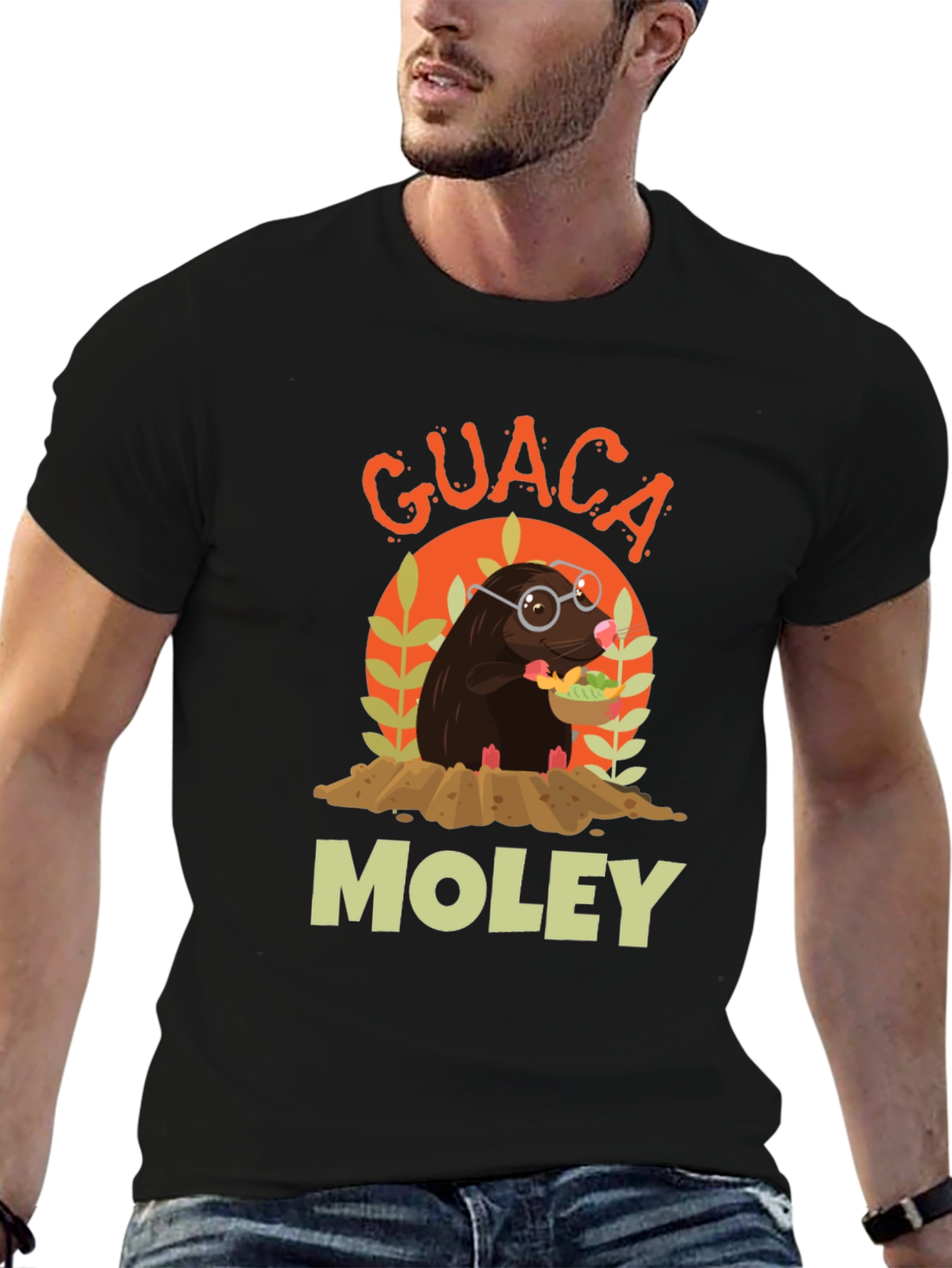 Guaca Moley T-Shirt Funny Mole Graphic Tee