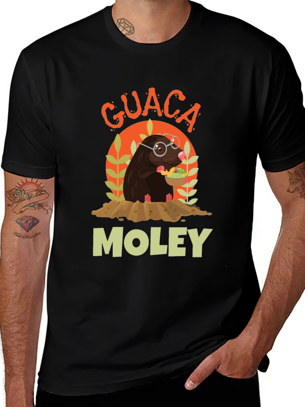 Guaca Moley T-Shirt Funny Mole Graphic Tee