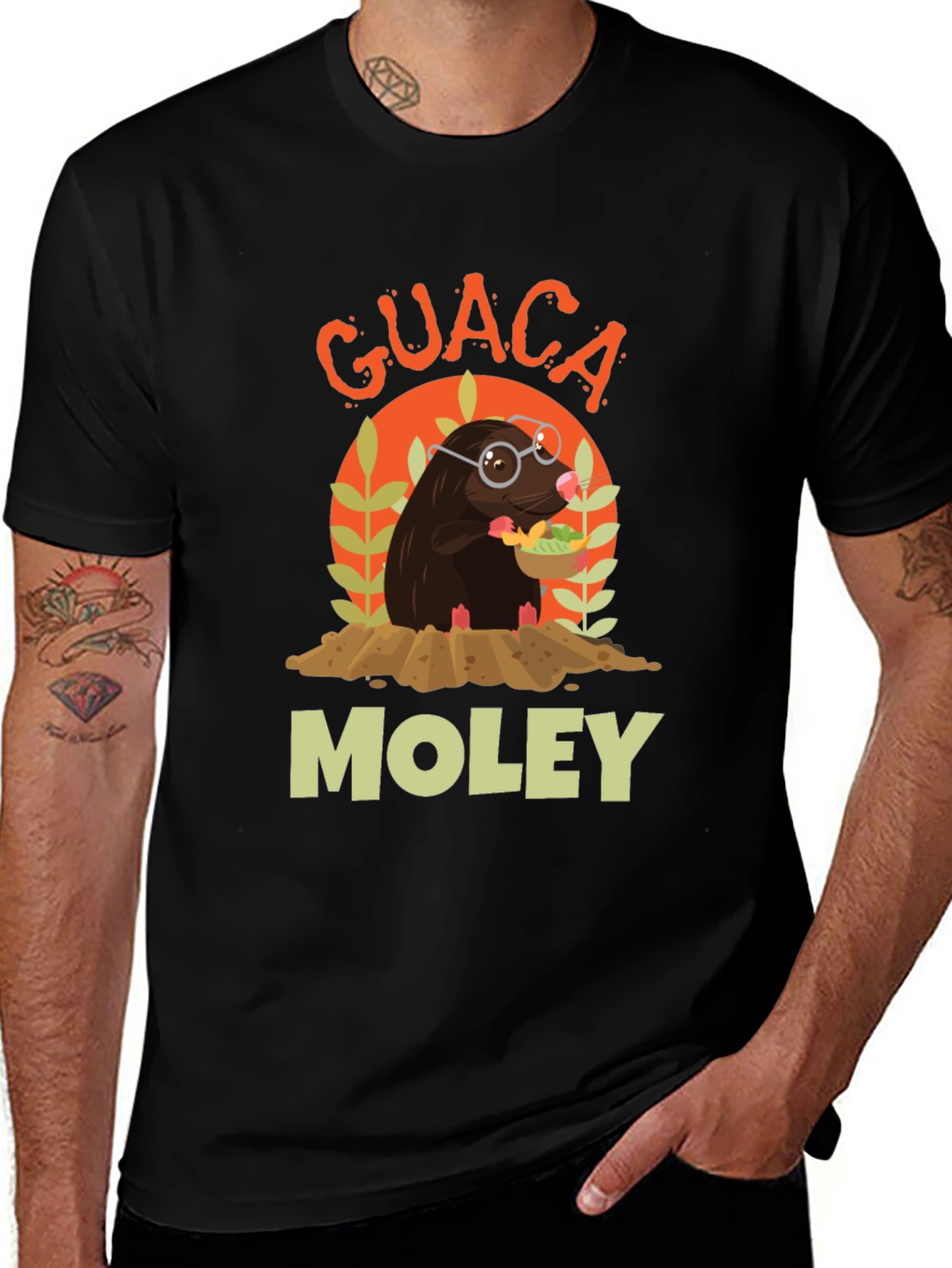 Guaca Moley T-Shirt Funny Mole Graphic Tee
