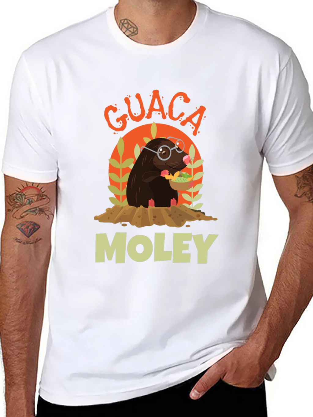 Guaca Moley T-Shirt Funny Mole Graphic Tee