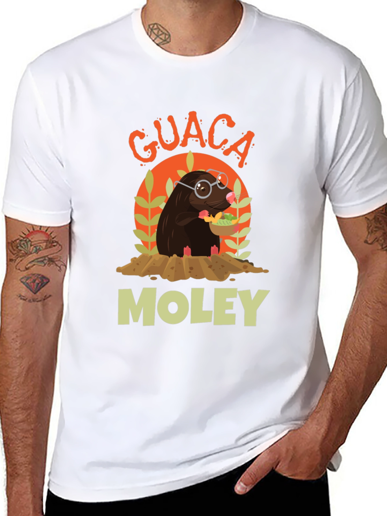 Guaca Moley T-Shirt Funny Mole Graphic Tee