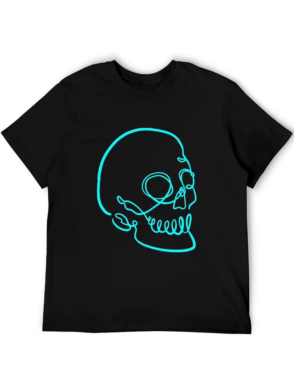 Mens Black T-Shirt with Skull Graphic