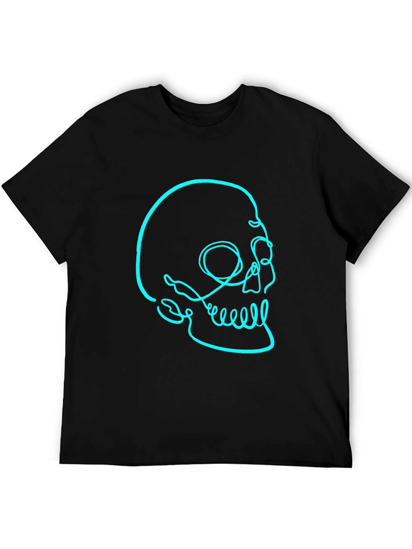 Mens Black T-Shirt with Skull Graphic