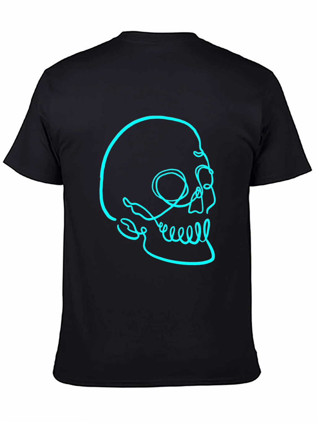 Mens Black T-Shirt with Skull Graphic