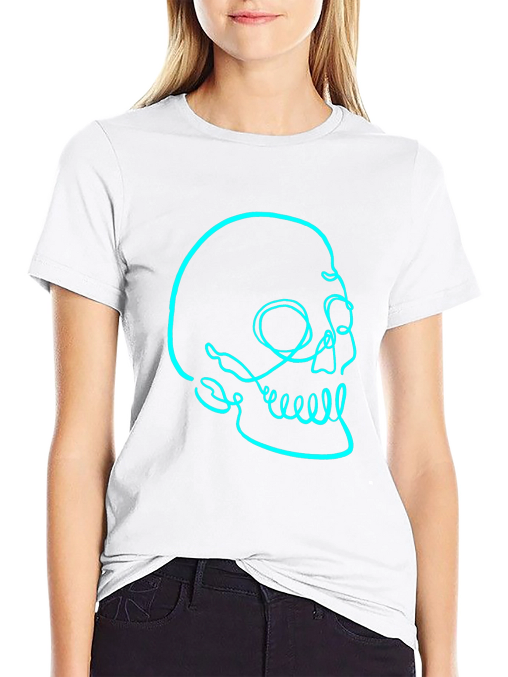Mens Black T-Shirt with Skull Graphic