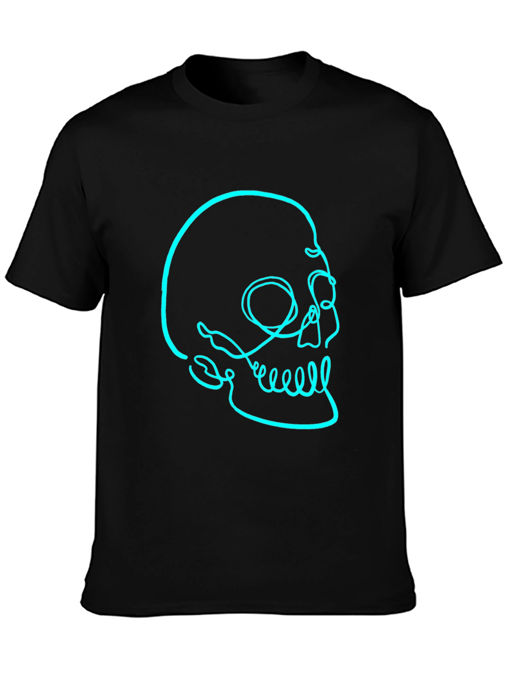 Mens Black T-Shirt with Skull Graphic