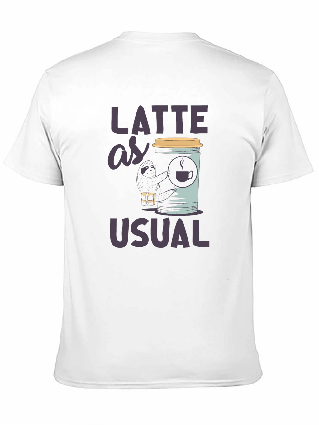 Latte as Usual Sloth Graphic T-Shirt