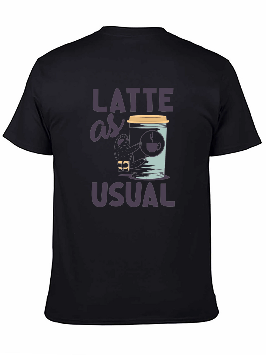 Latte as Usual Sloth Graphic T-Shirt