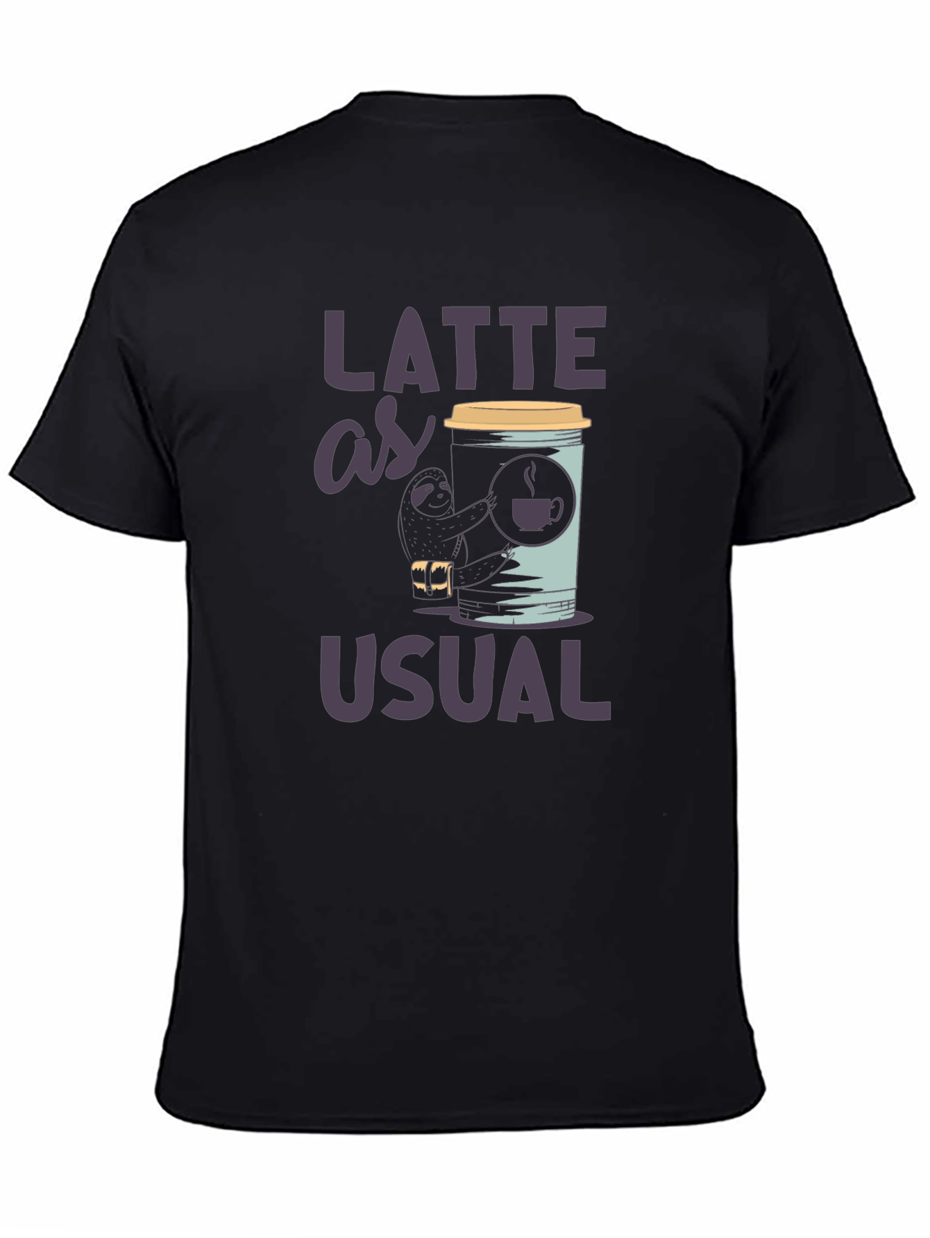 Latte as Usual Sloth Graphic T-Shirt