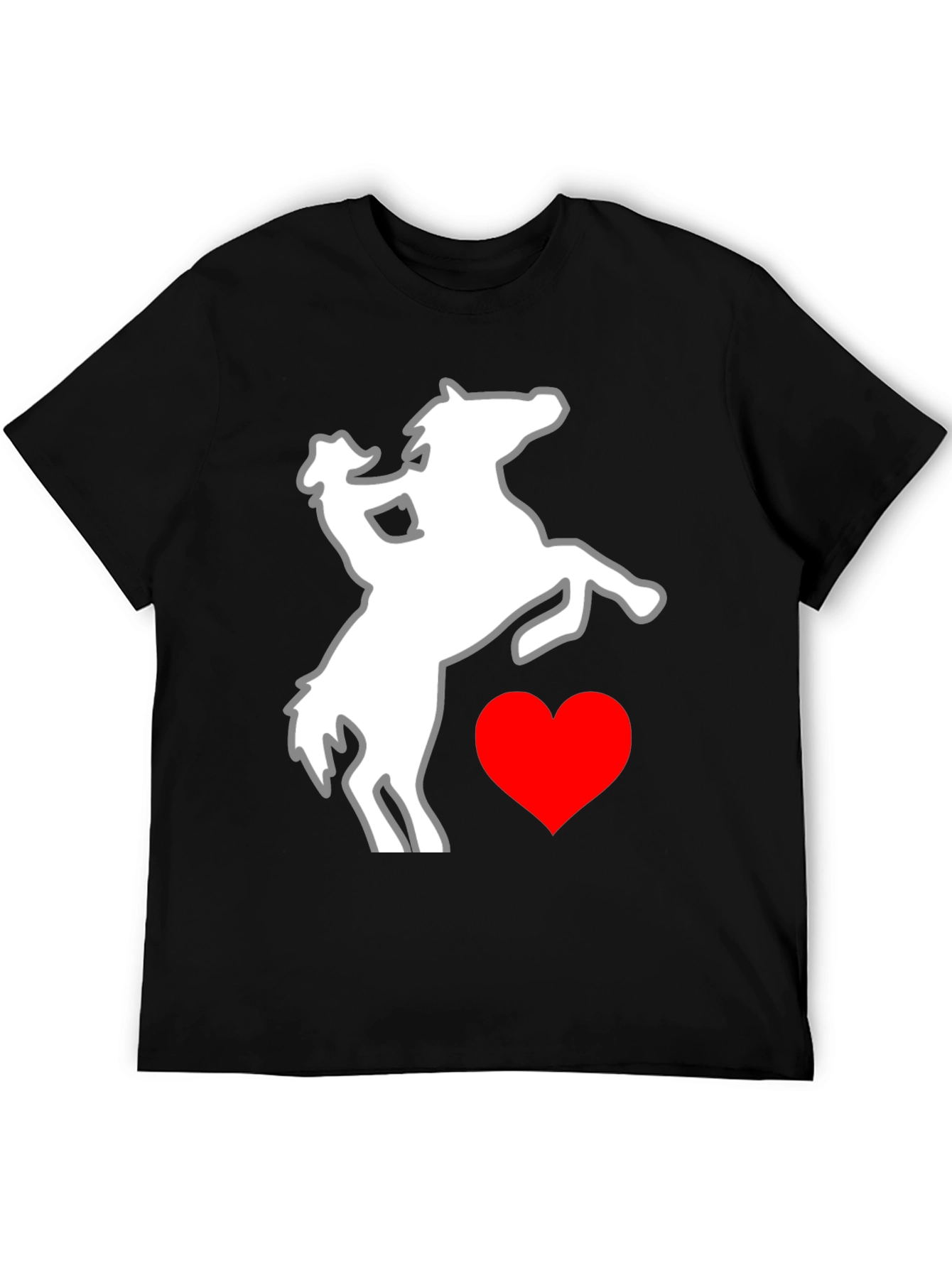 Horse & Heart Graphic Tee - Stylish Black T-Shirt
