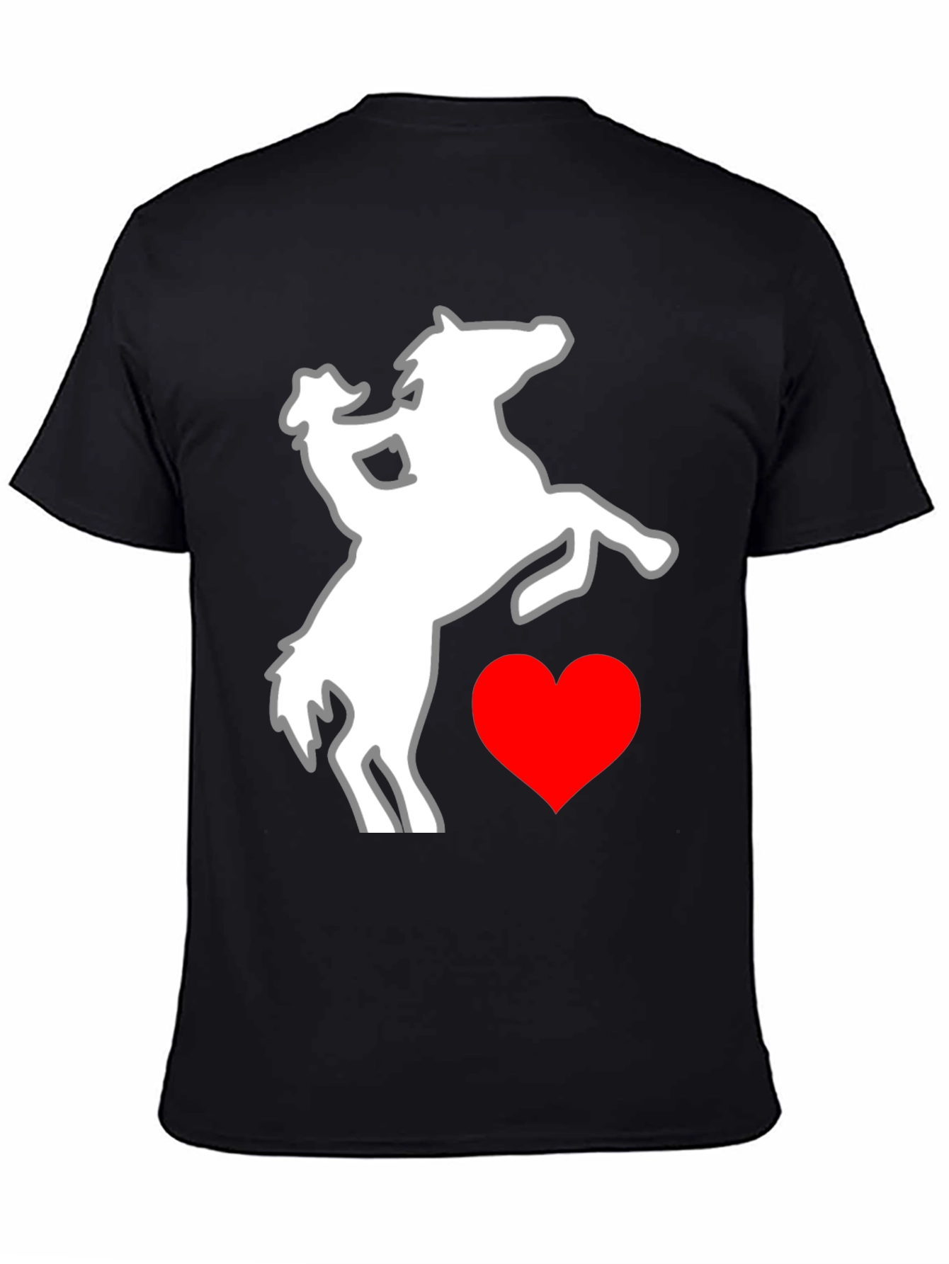 Horse & Heart Graphic Tee - Stylish Black T-Shirt