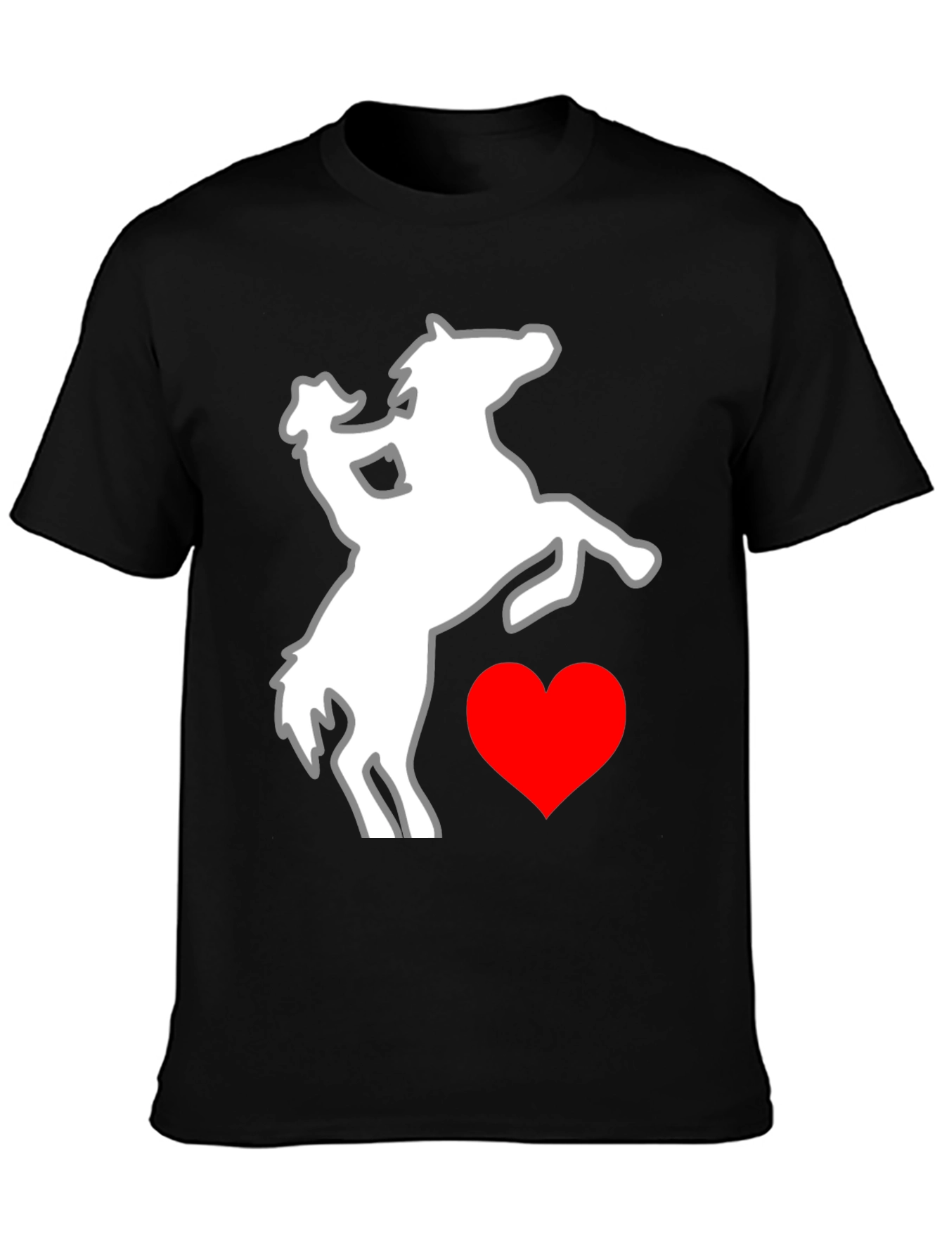 Horse & Heart Graphic Tee - Stylish Black T-Shirt