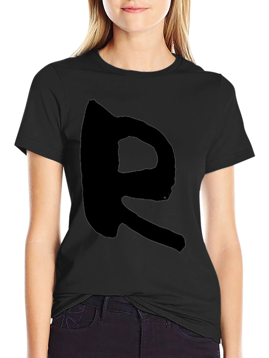 Black T-Shirt with Bold R Design