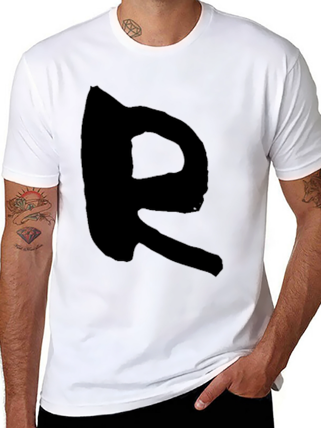 Black T-Shirt with Bold R Design