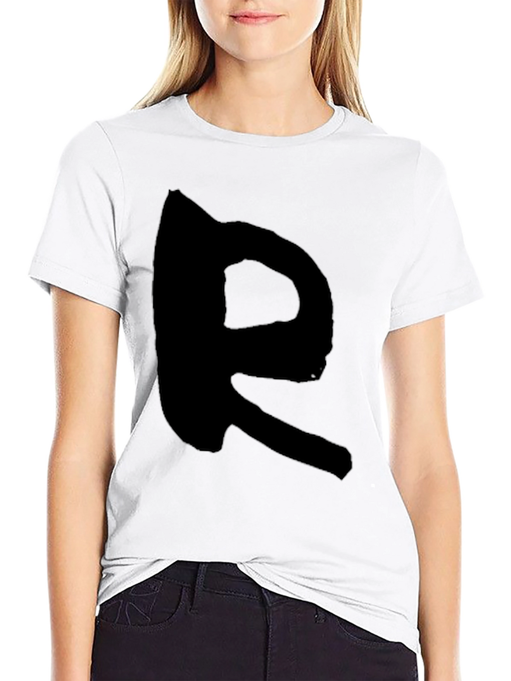 Black T-Shirt with Bold R Design