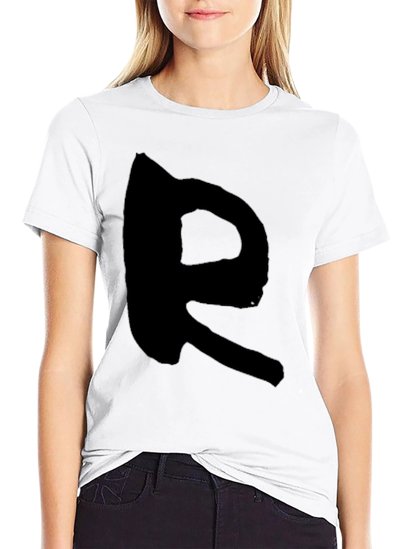 Black T-Shirt with Bold R Design