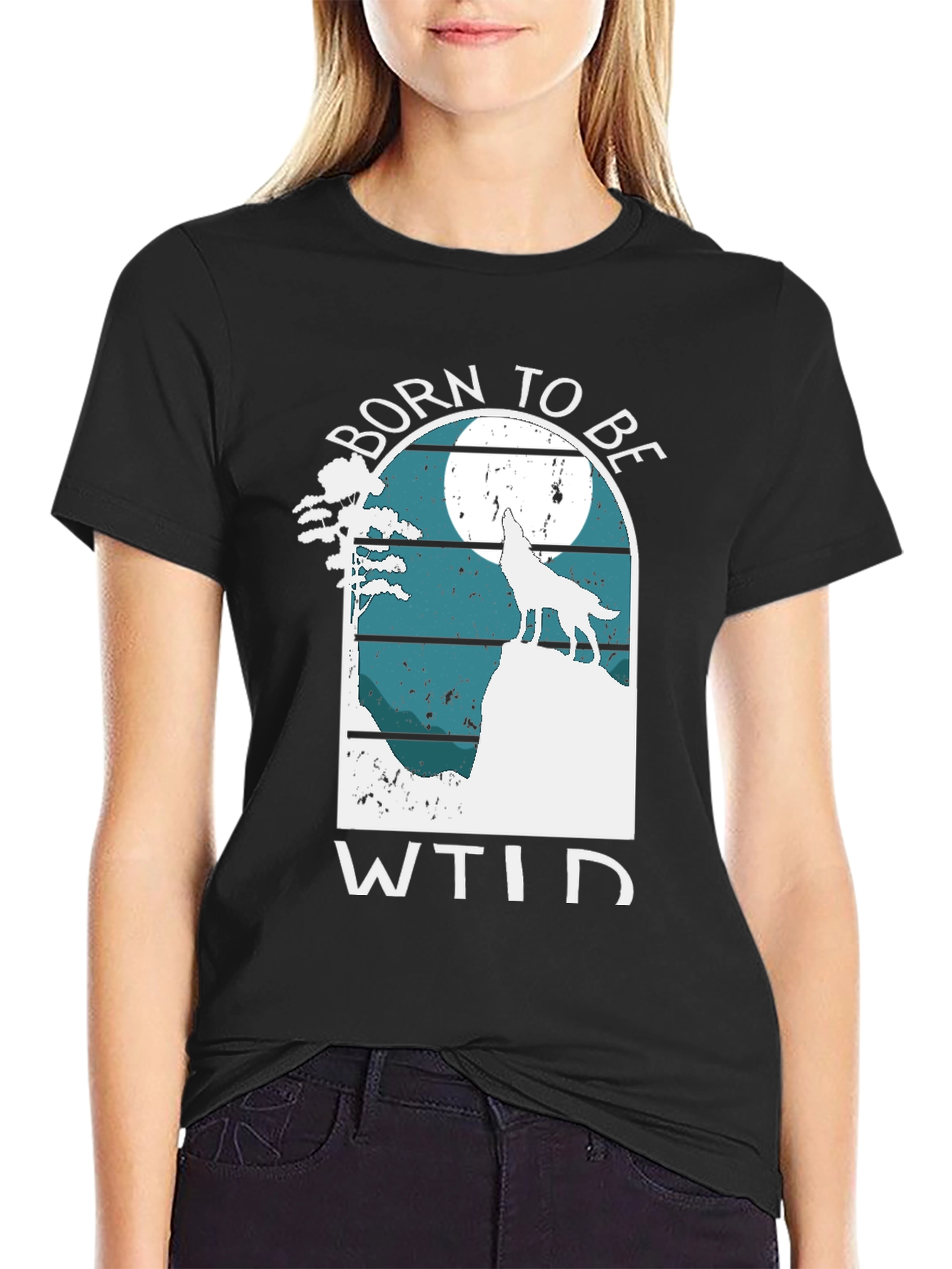 Born to be Wild Wolf Graphic T-Shirt