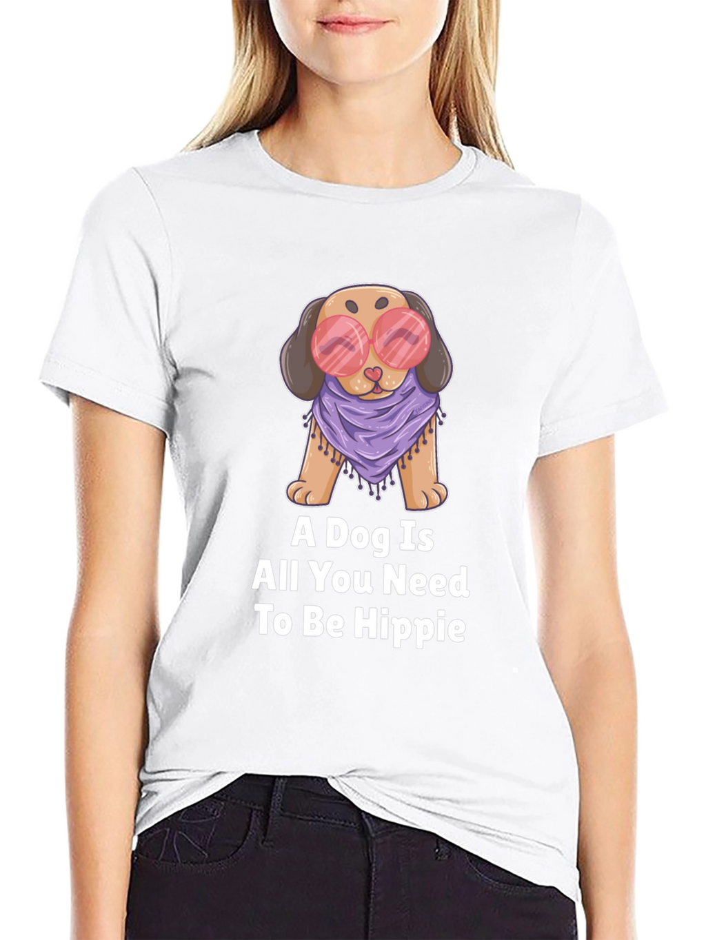 Dog Hippie Graphic T-Shirt