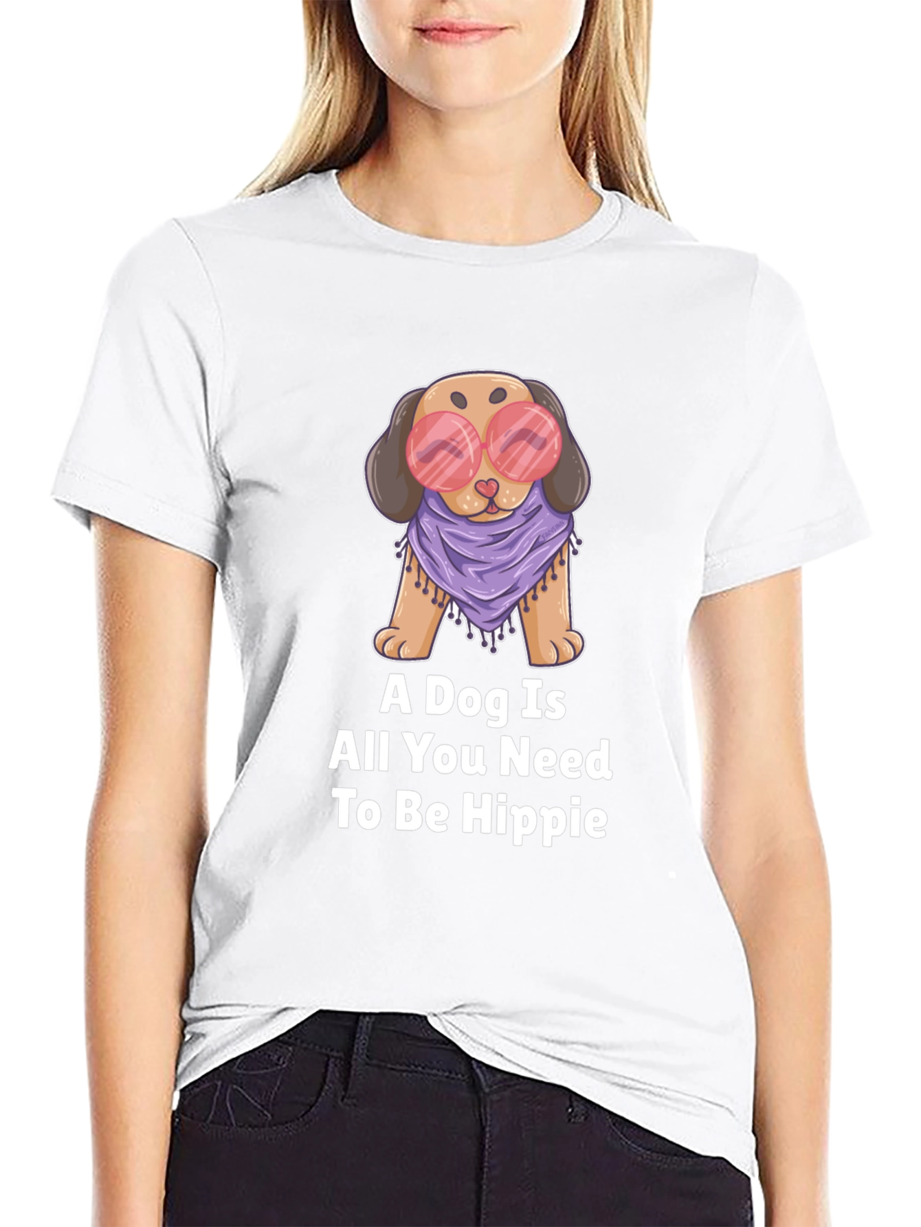 Dog Hippie Graphic T-Shirt